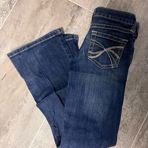 Ariat Girls Dark Blue Embroidered Pocket Jeans